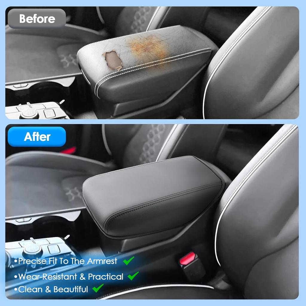 2025 2026 Sportage Center Console Cover for Kia Sportag e (LX/EX/X-Line/SX/SX Prestige/X-Pro/X-Pro Prestige), Waterproof&Comfy Leather Armrest Cover
