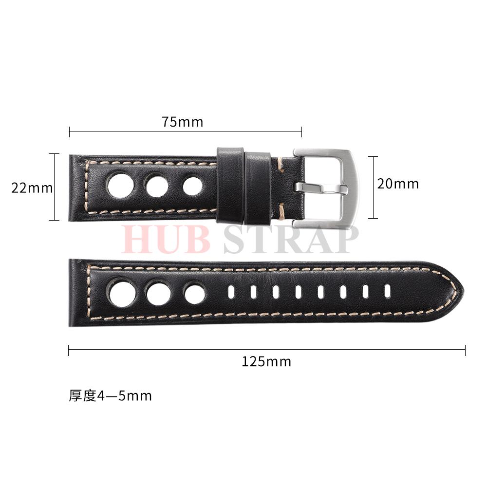 Cowhide Watch Strap Bracelet Vintage Genuine Leather 20mm 22mm 24mm Watchband Women Men Fashion Watch Band Belt With Pin Buckle