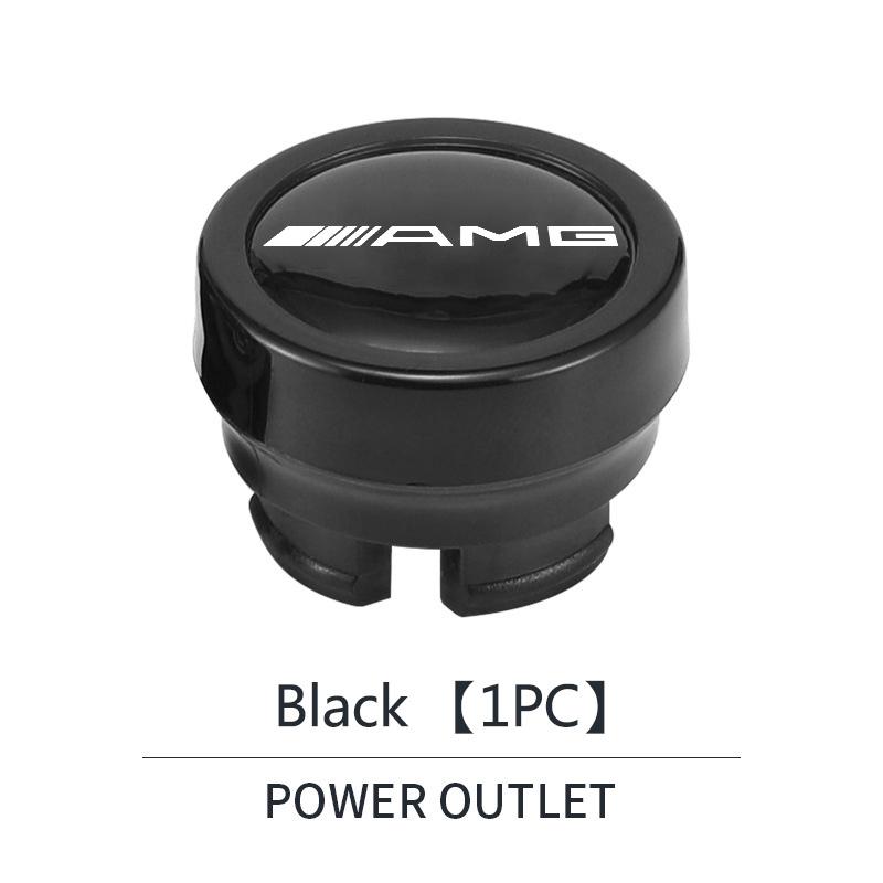 For Mercedes Benz Car Cigarette Lighter Plug Cover Decoration DustProof Cap For Mercedes Benz AMG GLE CLS GLC CLA GLA GLK W205 C300 W203 Sticker