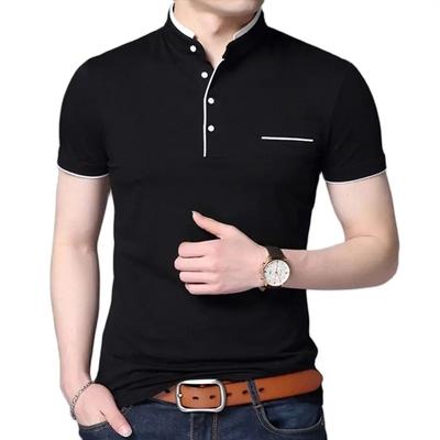 5XL Plus Size Men Summer Casual Top Slim Printing Cotton Short Sleeves Polo Shirt
