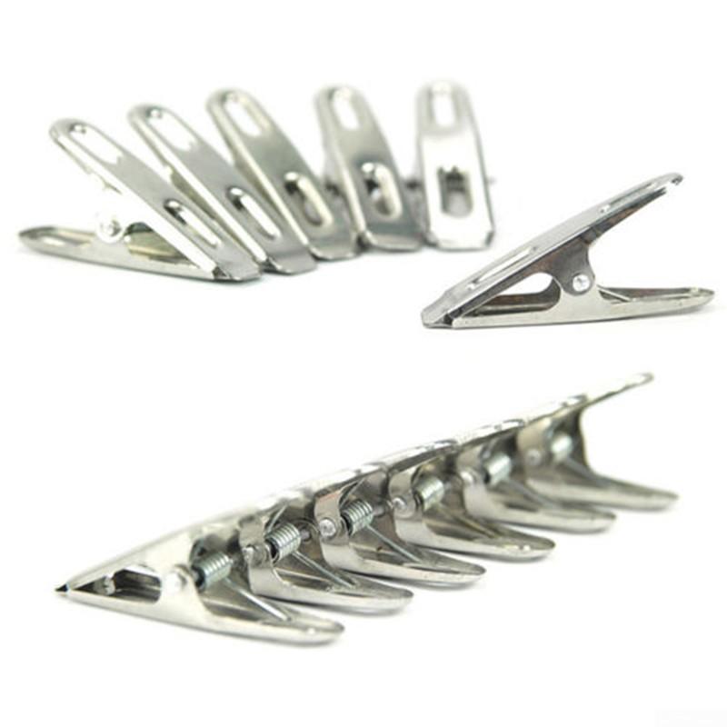 40pcs Practical Stainless Steel Clothes Pegs Clips Socks Clips Pins Clamps
