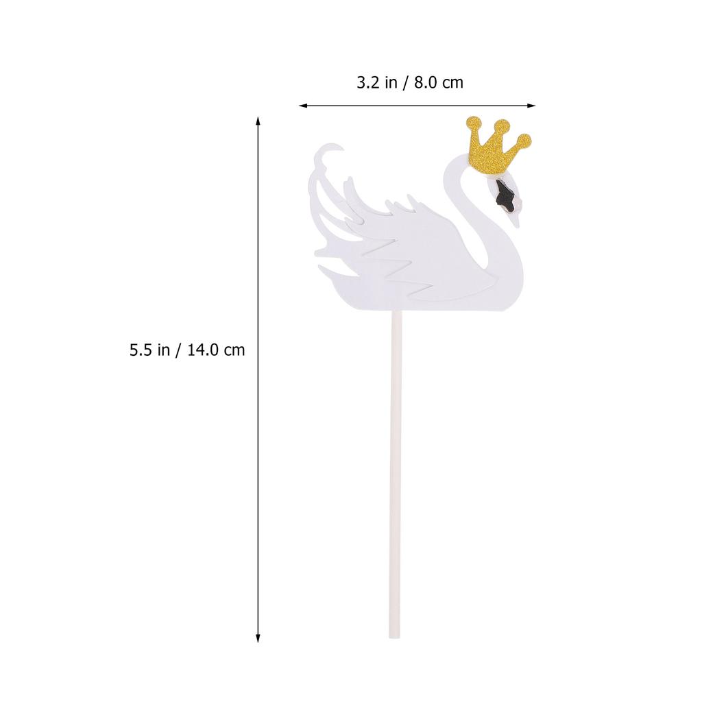 15 Stück Kuchendekoration Hinzufügen- Schwan Topper Geburtstag Hübsche Cupcake Ornamente Dessert Papierpicker