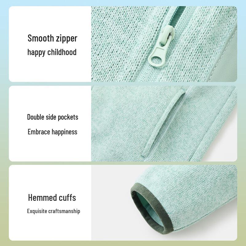 ASK JUNIOR Kids' Solid Stand Collar Fleece Jacket