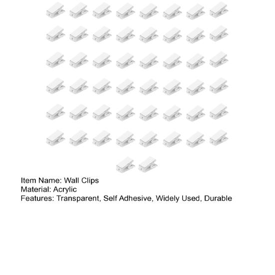 50 Stück selbstklebende Wandklammern, transparent, nicht leicht verformbar, kompakte Größe, weit verbreitete Binder-Foto-Hängeklammern