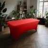 6 Ft Stretch Fitted Tablecloth Elastic Tablecloth With Leg Pockets Festive Table Decorations (Red)