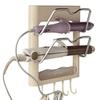 Wall Mounted Hair Dryer Holder Curling Iron Holder Hair Styling Tools Organizer With Shelf Hooks Multi-Functional Storage Rack