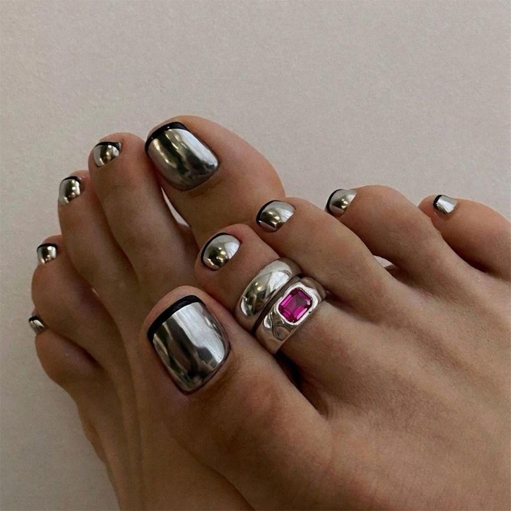 Round Foot Ring Set Metal Toe Rings Personality Women Foot Ring Women