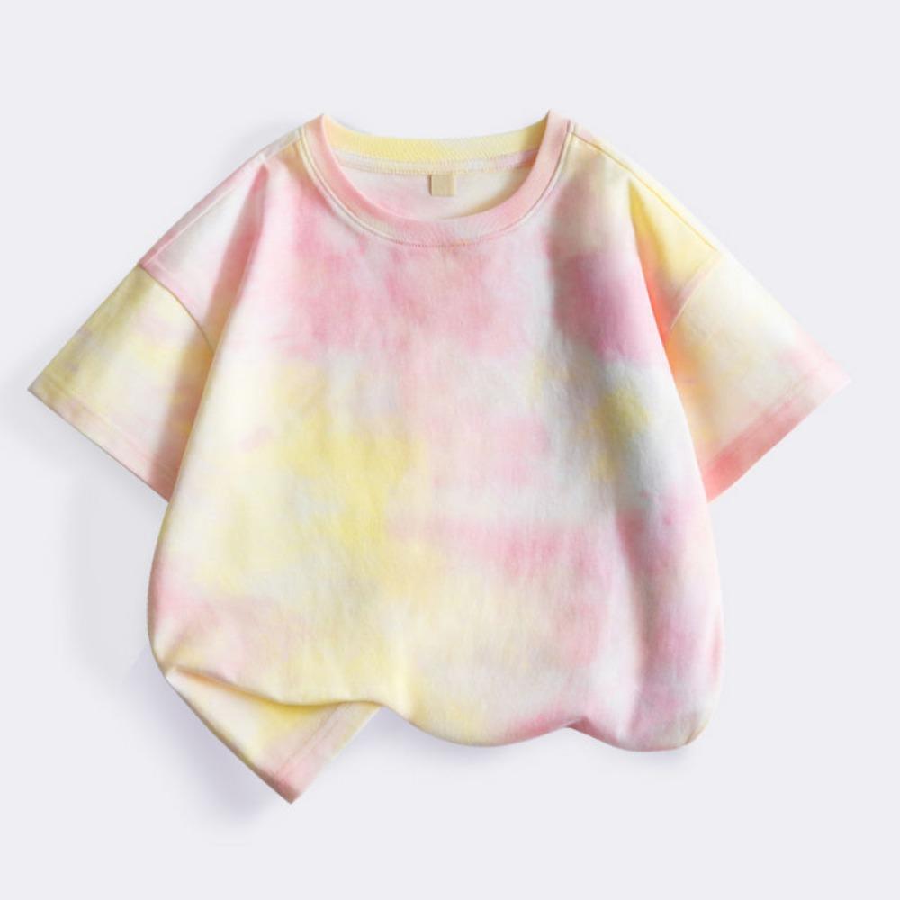 1pcs Kids Summer Short Sleeve Tees Child Tie-dye Fashion T-shirt Baby Boys And Girls Clothes Children Comfortable Leisure Tops