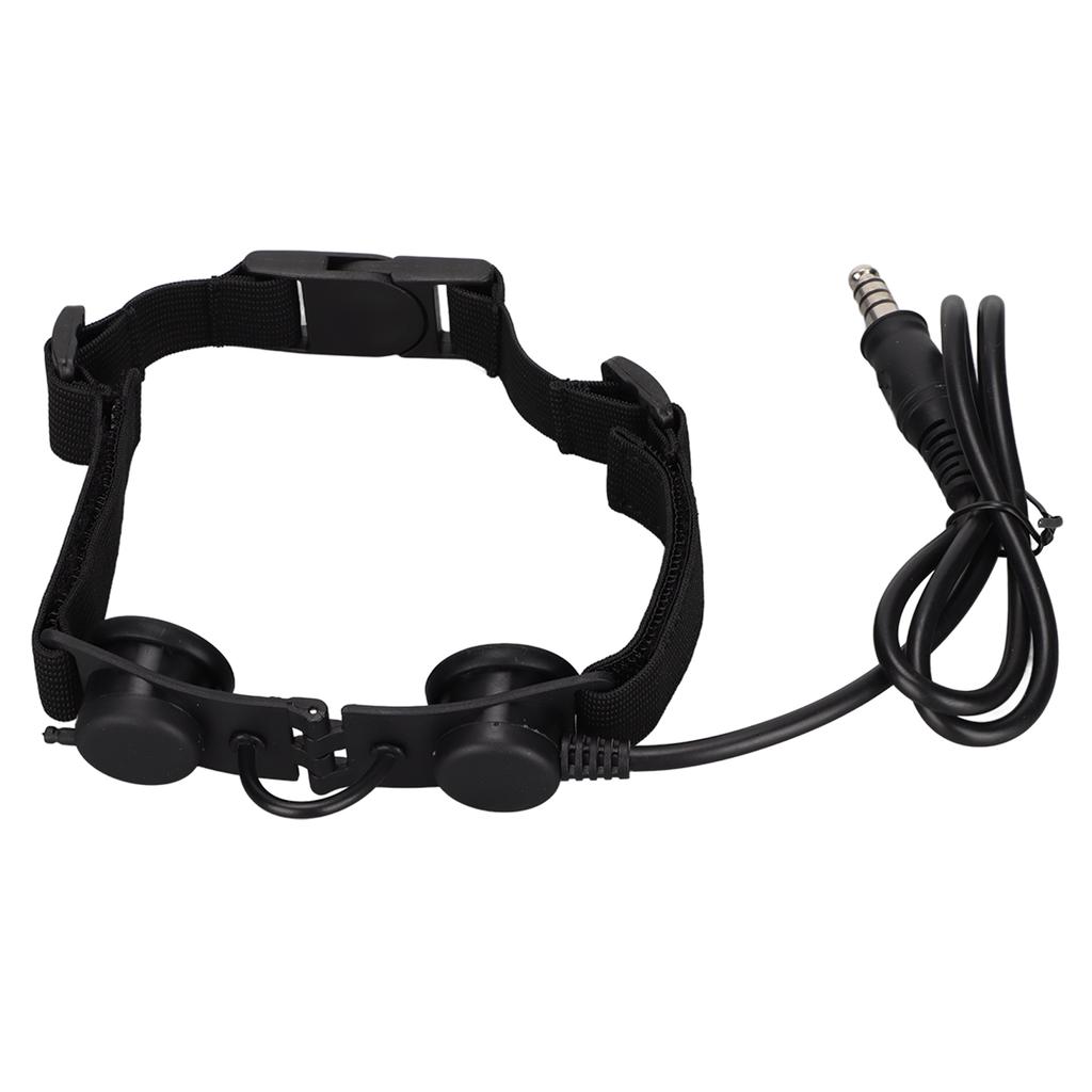 Throat Microphone Adjustable Noise Reduction Detachable 7.1mm Military Mic Earpiece Black