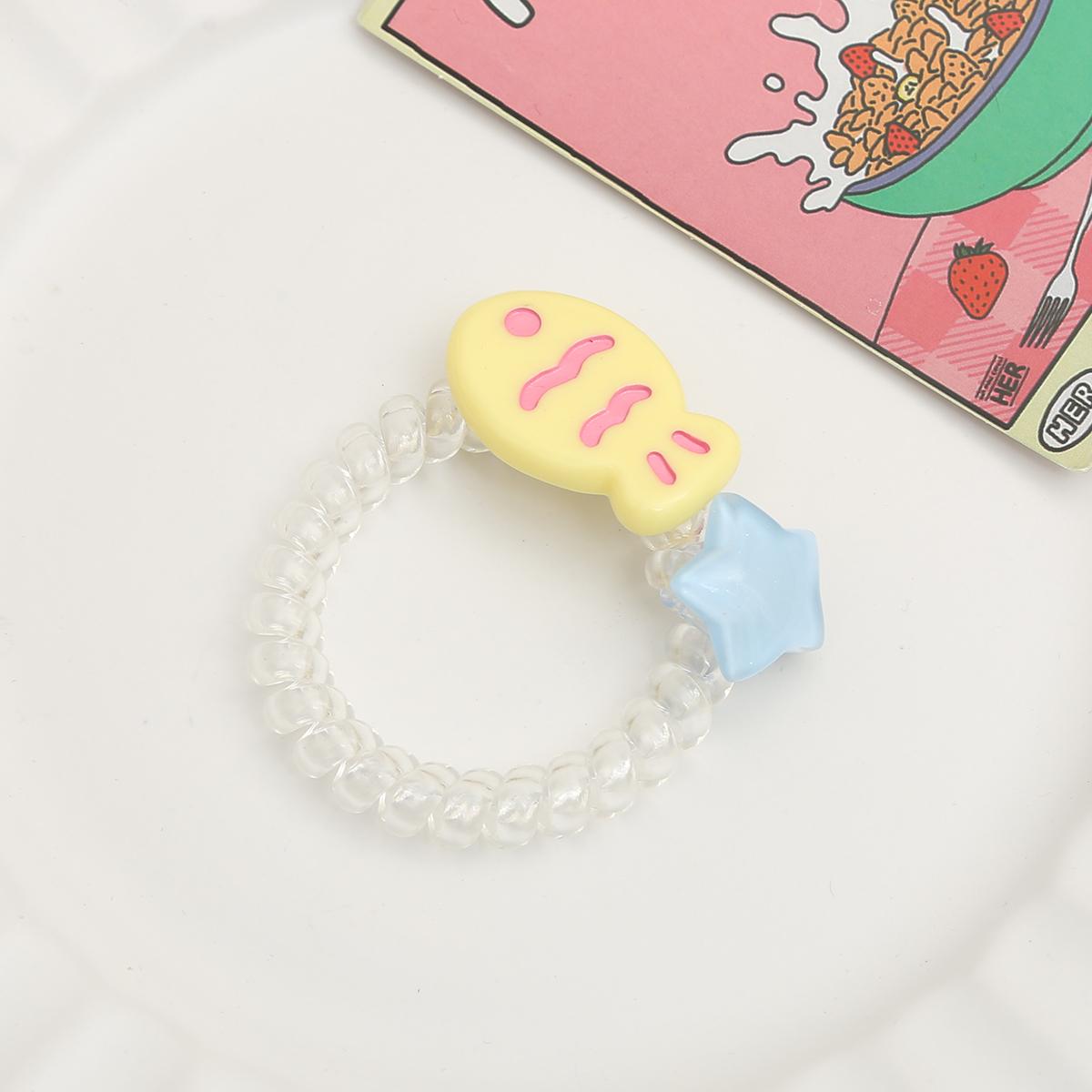 

Telephone Line Fish Stars Headband Hair Ring Head Rope Cute Headwear For Girl Rubber Band Hair Accessories синій/жовтий