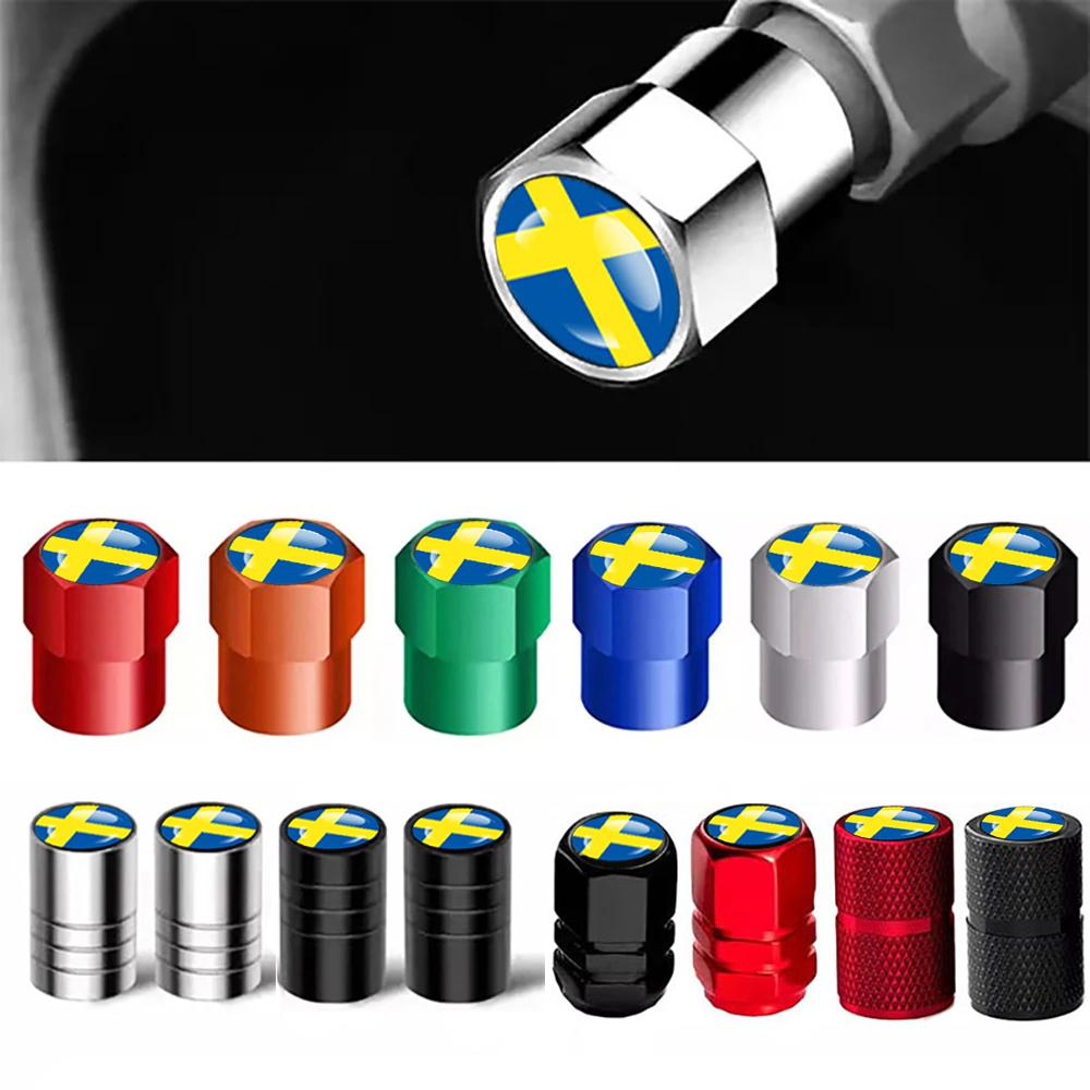 4Pcs Tyre Valve Cover Metal Car Tire Wheel Stem Air Valve Cap for Volvo XC40 XC60 XC90 C30 C70 S60 V50 V60 V70 Auto Accessoories