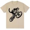 Funny Kitten Cat Riding Bicycle Meme Graphic T-shirts Men Women 90s Vintage T Shirt Oversized Cotton Tee Shirts