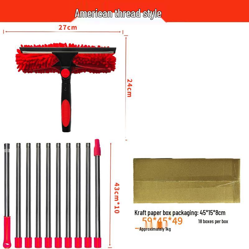 Dual-Sided High-Rise Window Cleaning Squeegee: Efficient Glass Cleaner for Easy Two-in-One Use