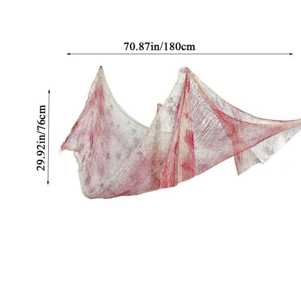 Scene Prop 180x76cm Blood Red Cloth Fabric Giant Spooky Fabric Cloth Decorative Hanging Halloween Blood Gauze Corridor