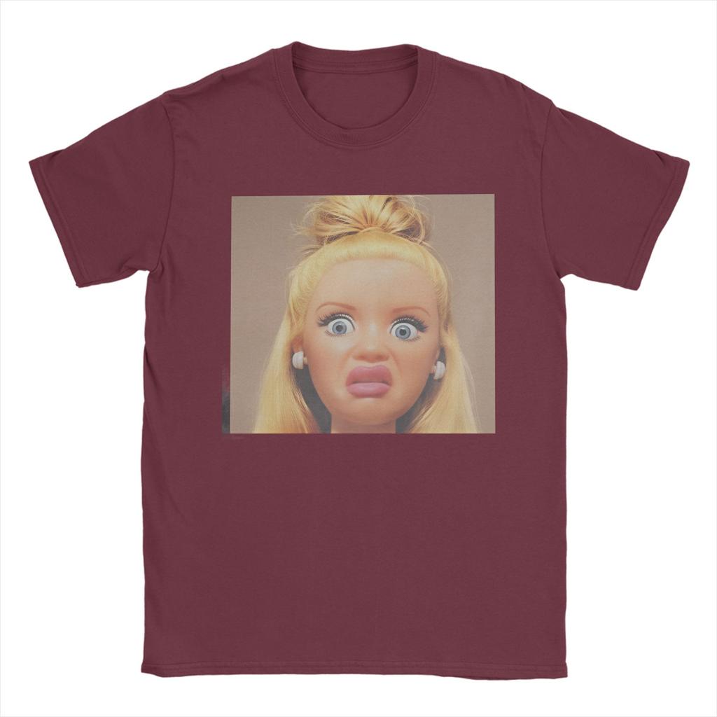 Funny Doll Print Pure Cotton T Shirt For Couple Summer  Y2K Basic TShirts ONeck Trending Tee Shirt Oversized Design Tops