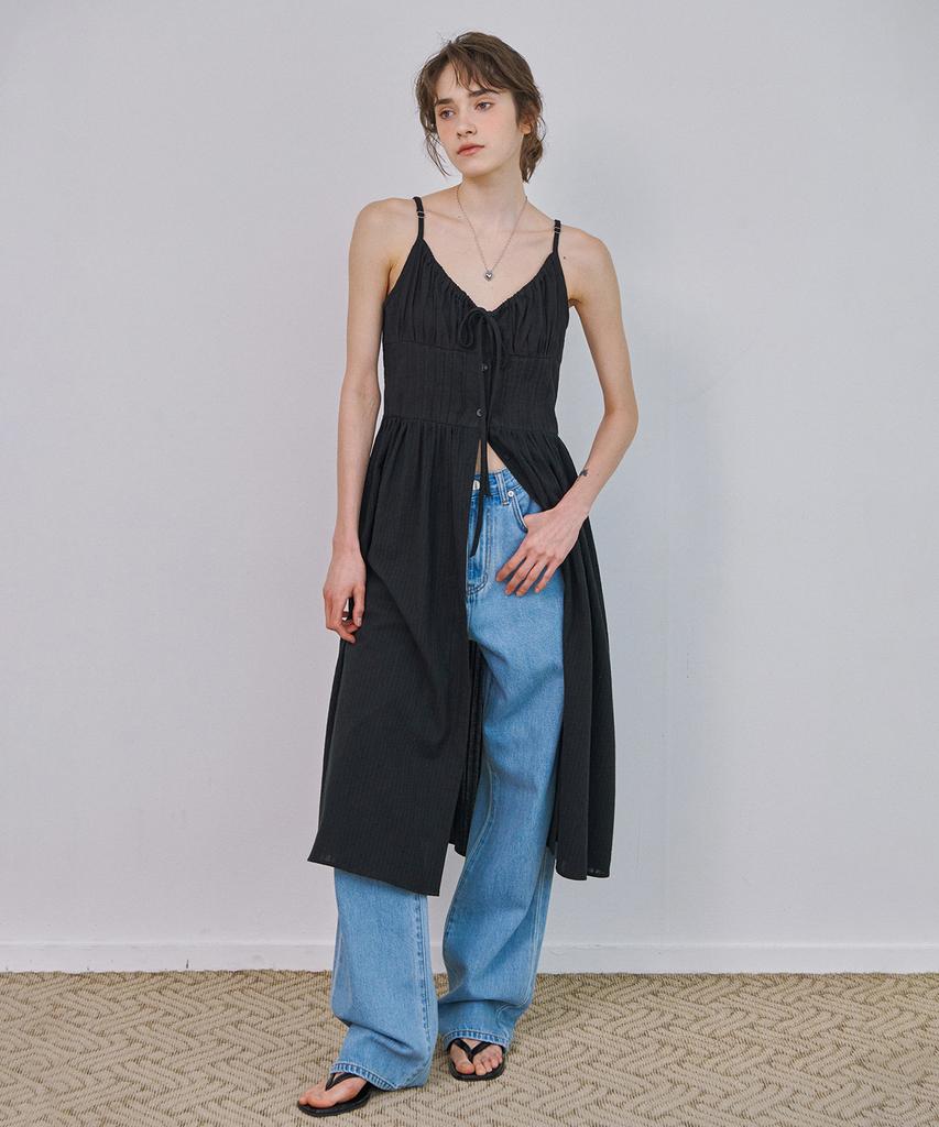 MARROT Pintuck Shirred Dress_Black