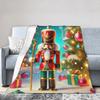Weihnachts-Nussknacker Flanell-Decken Frühling Weiche Überwurfdecke für Mädchen Jungen Wohnzimmer Druck Tagesdecke Sofa Bettdecke