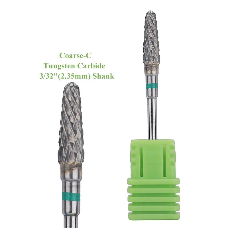1PCS Tungsten Carbide Cone Nail Drill Bit 3/32" Rotary Burr Bits For Manicure Electric Drill Accessories Nail Milling Tool
