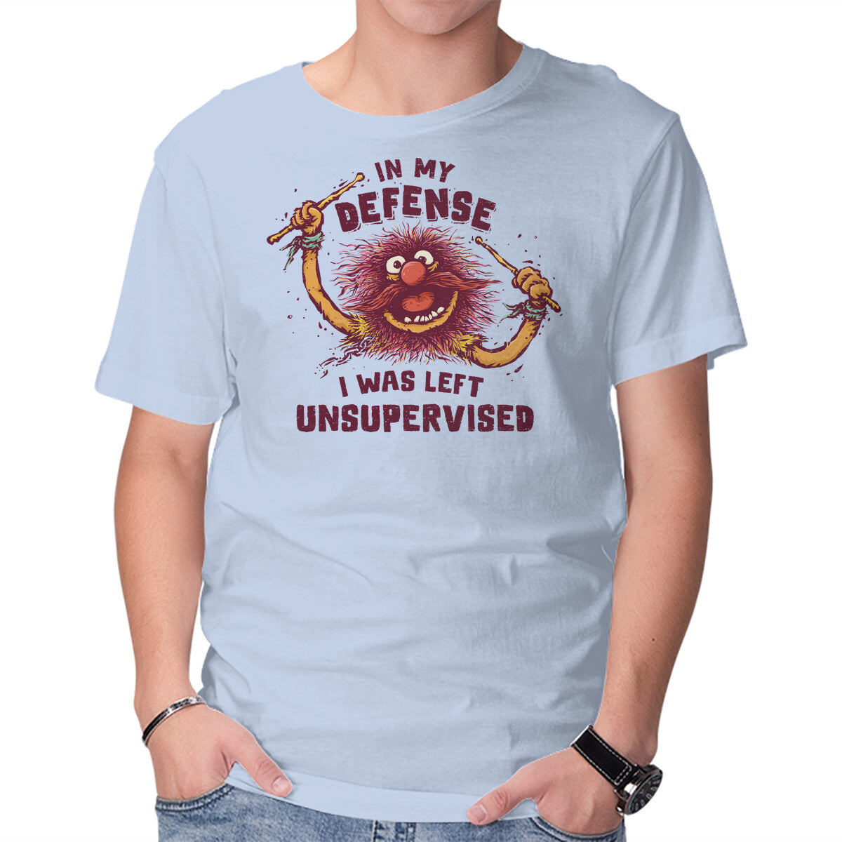 Unisex Crew Neck T-Shirt I Was Left Unsupervised Graphic Short Sleeve Casual Tee XXXL