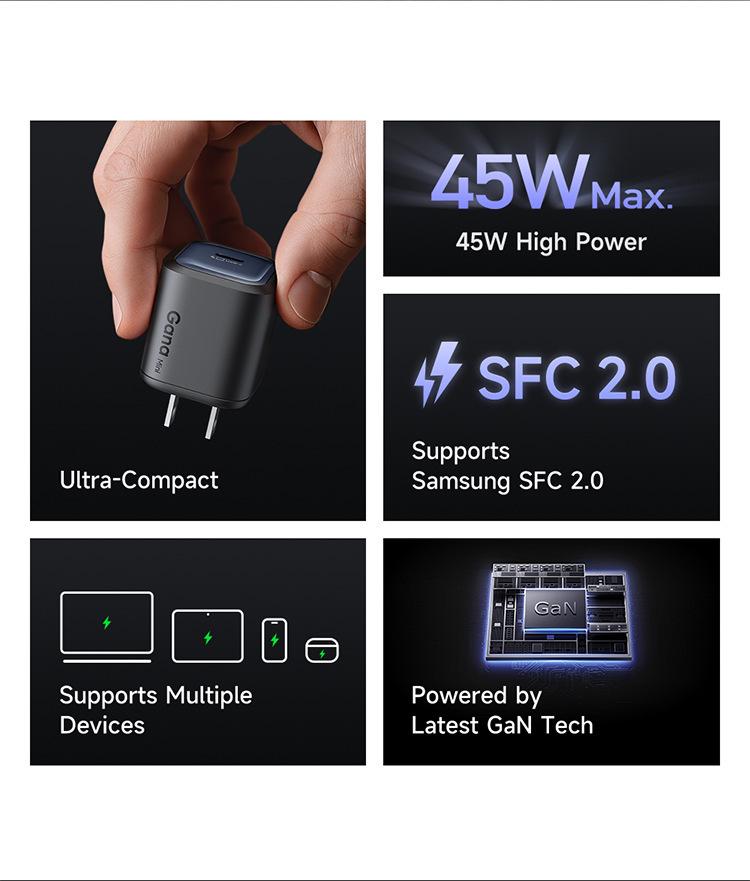 Mai Duo Duo 45W GaN Fast Charger for Huawei, Samsung, and Apple Devices