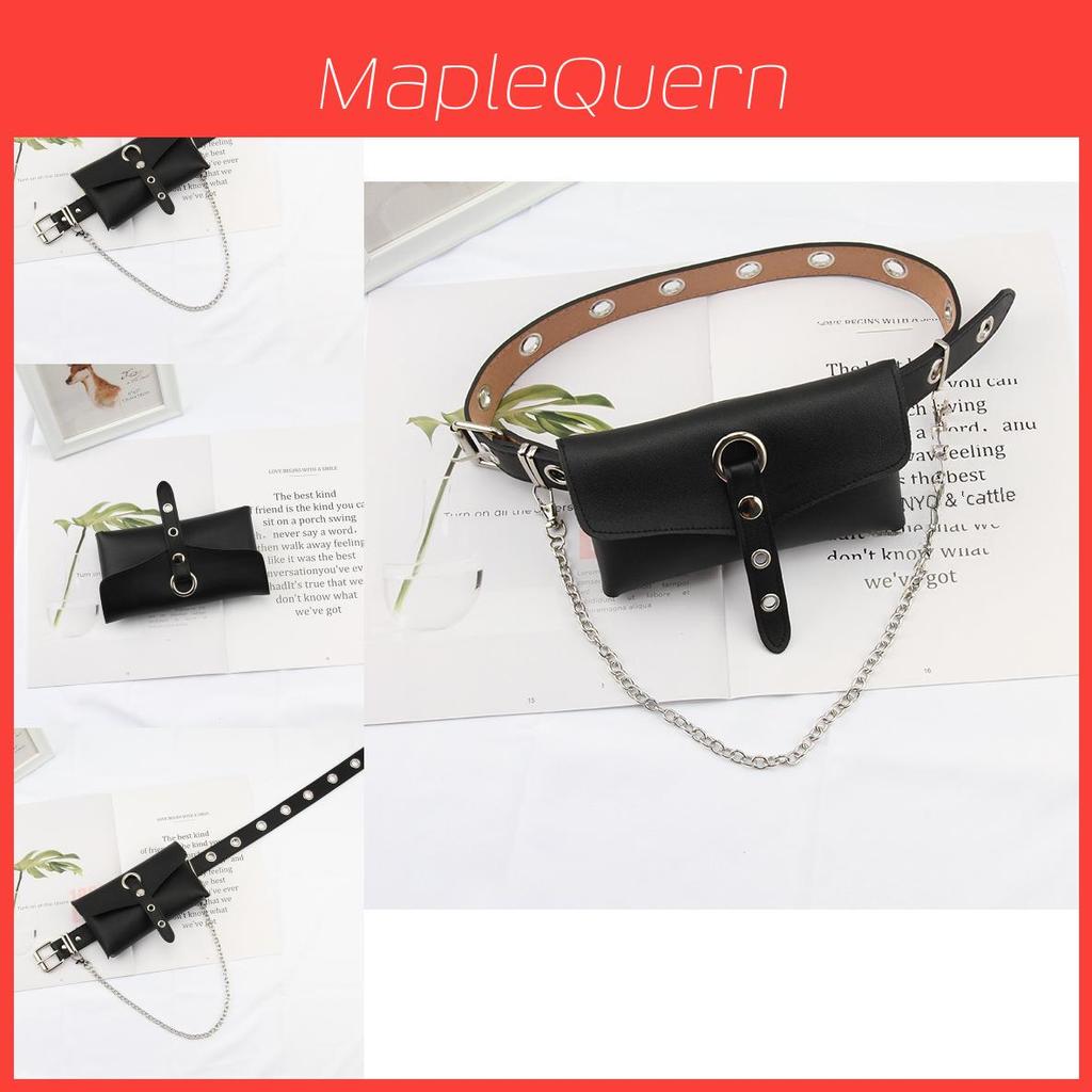Punk Style Belt For Women With Pu Material And Adjustable Pin Buckle For Fashionable Streetwear