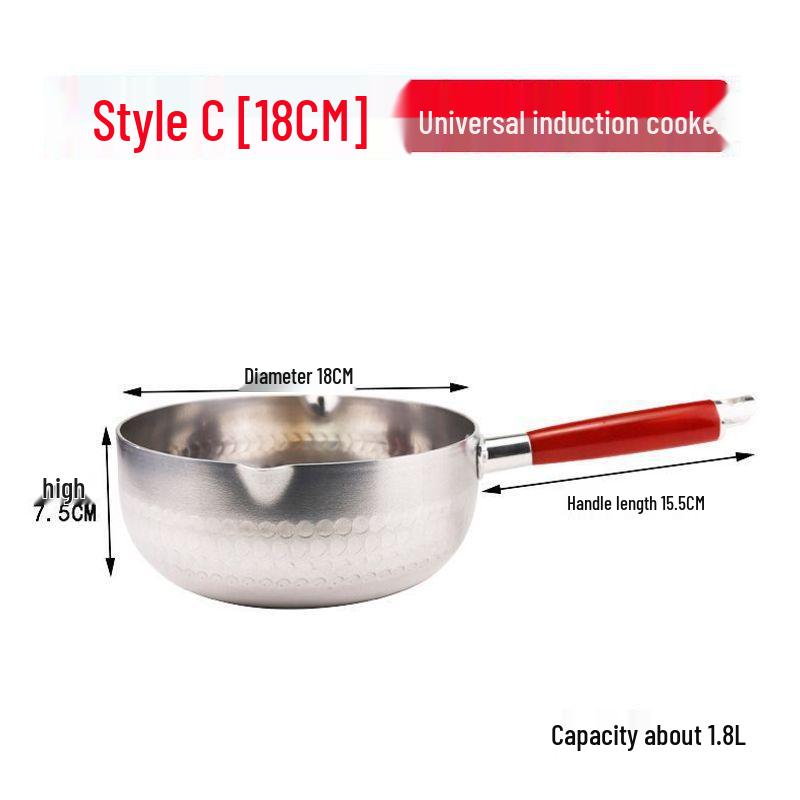 Japanese Aluminum Non-stick Yukihira Nabe Pot for Cooking Noodles, Soup, Rice, Mala Tang, and Sugar Painting - Small Size, In Stock