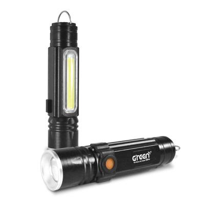 Greenon T6 COB LED IPX6 Stop Aluminium Kompaktowa i USB Teleskopowa Latarka do Codziennego Użytku i Przygotowania na Sytuacje Awaryjne, Wodoodporna, 5-stopniowa Regulacja Jasności,