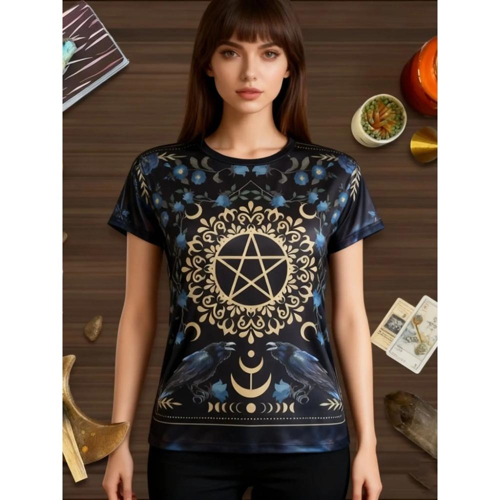 Summer Women's Elegant Personalized Cartoon Black Cat 3D Printed Top T-shirt Women's Casual Fashion Short Sleeve Top