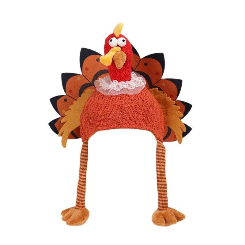 Festival Turkey Shape Costume Hat Thanksgiving Party Headwear Soft Breathable Design For Kids Adults Outdoor Indoor Use
