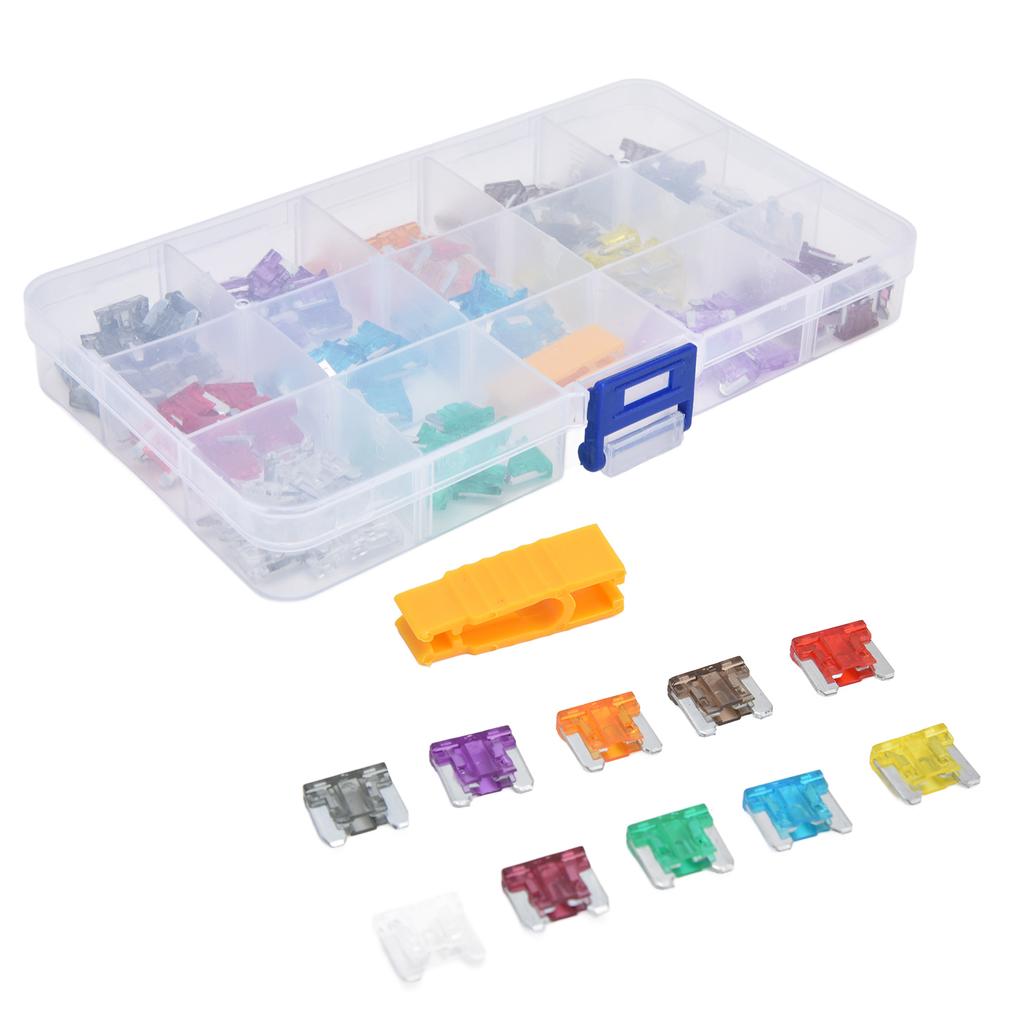 140Pcs Car Fuses Assortment Kit Blade Type Aluminum Sheet Automotive Replacement 530A M S