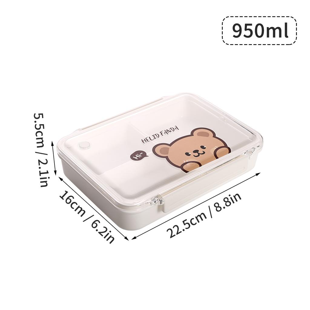 WORTHBUY Leak Proof Lunch Box Portable Food Container Microwavable Detachable Compartment Bento Box Plastic Transparent Food Box