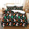 Merry Christmas Duvet Cover Set Twin King Queen Cartoon Santa Claus Bedding Set Polyester Christmas Gingerbread Man Quilt Cover