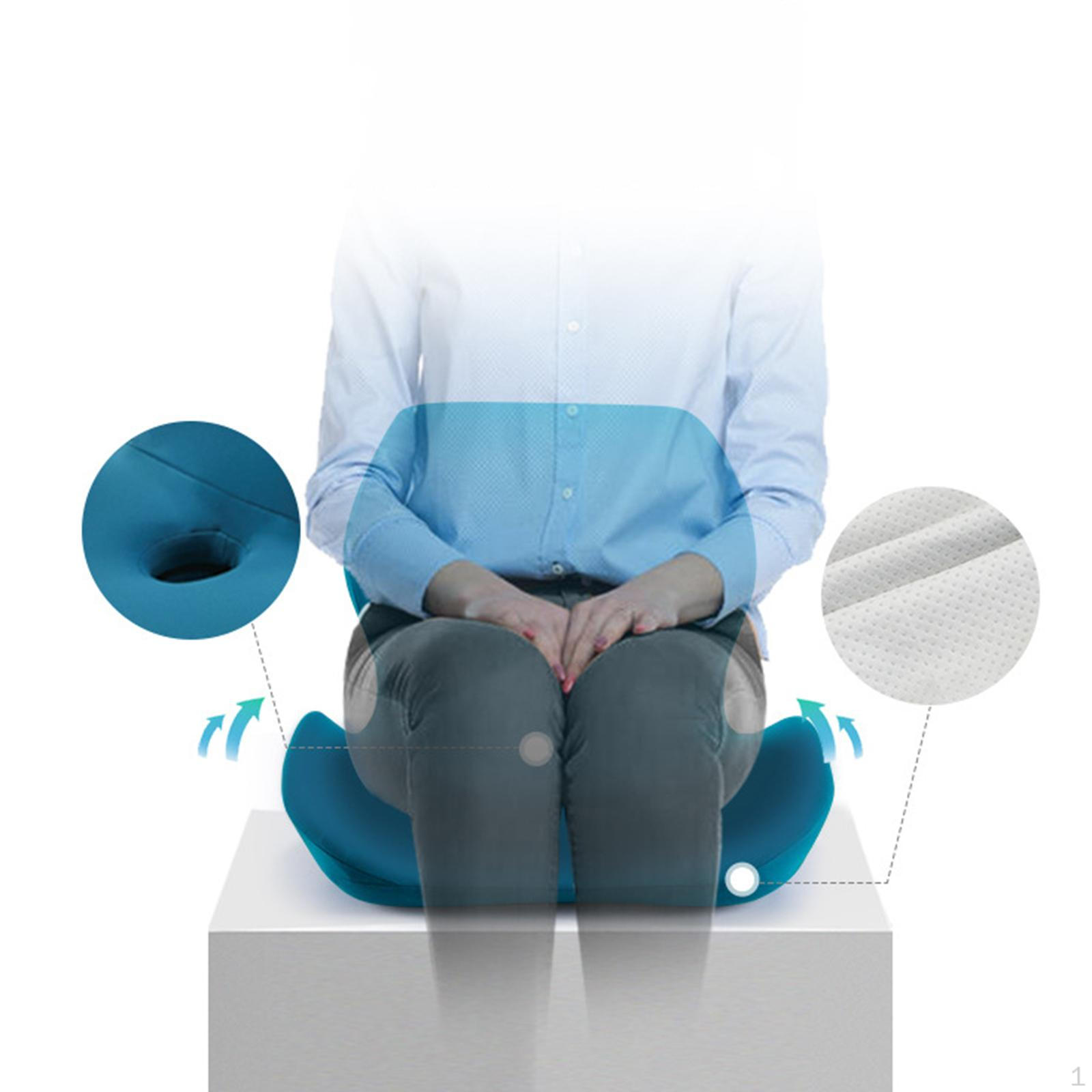 

Подушка для поясницы в автомобиль, многофункциональная подушка для офисного кресла, поддержка бедер и поясницы, копчик синий