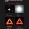 4 Modes Breakdown Alarm Lamp 2-IN-1 Triangle Warning Sign Portable Flashing Light on Hand  Outdoor