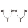 One Pair Boot Spurs Stainless Steel Vintage Leaf Patterned Western Cowboy Spurs for Outdoor