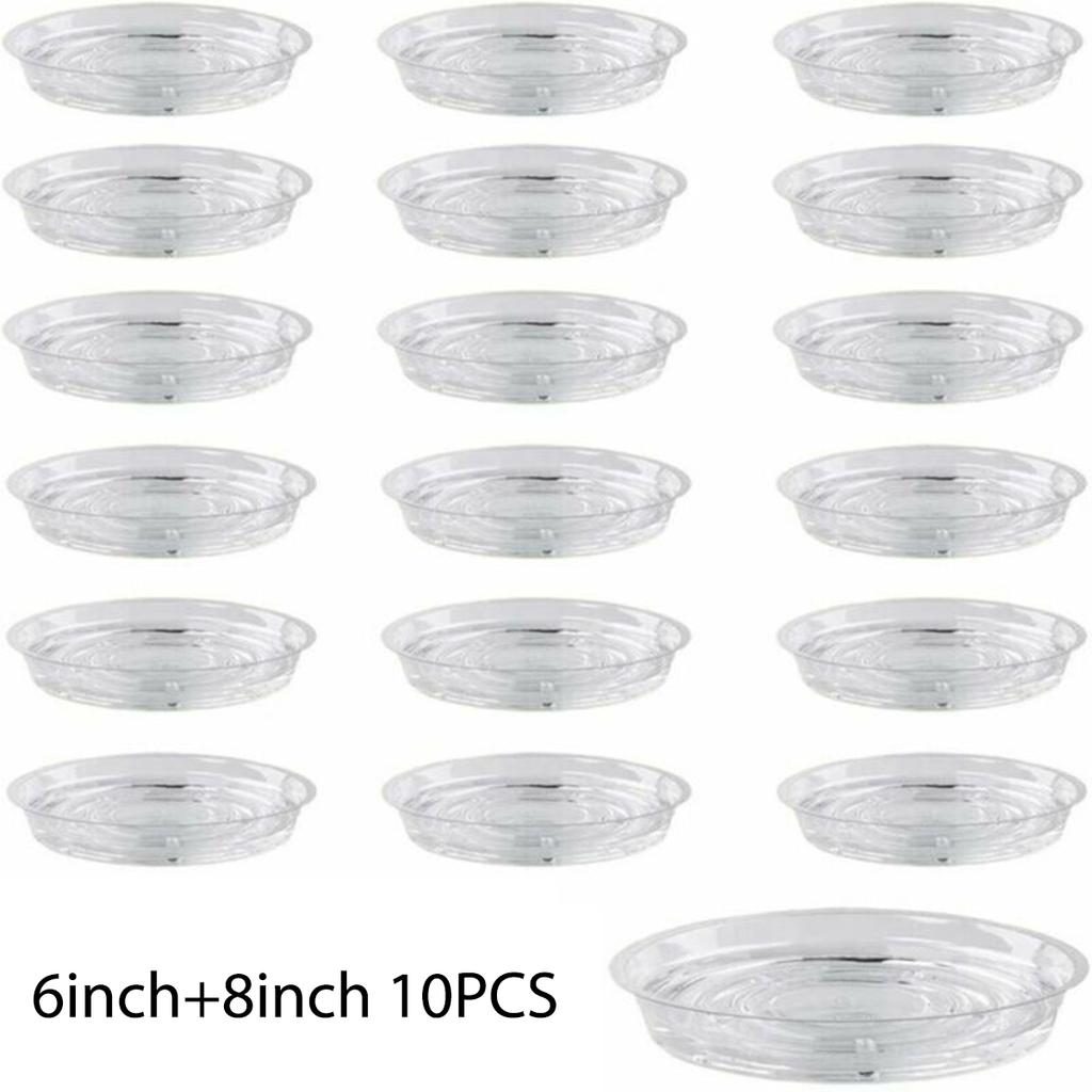 10pcs Plant Saucer Drip Tray Round Pot Base Container PET Home Office Garden 10pcs Plant Saucer Drip Tray Round Pot Base Container PET Home Office Garden