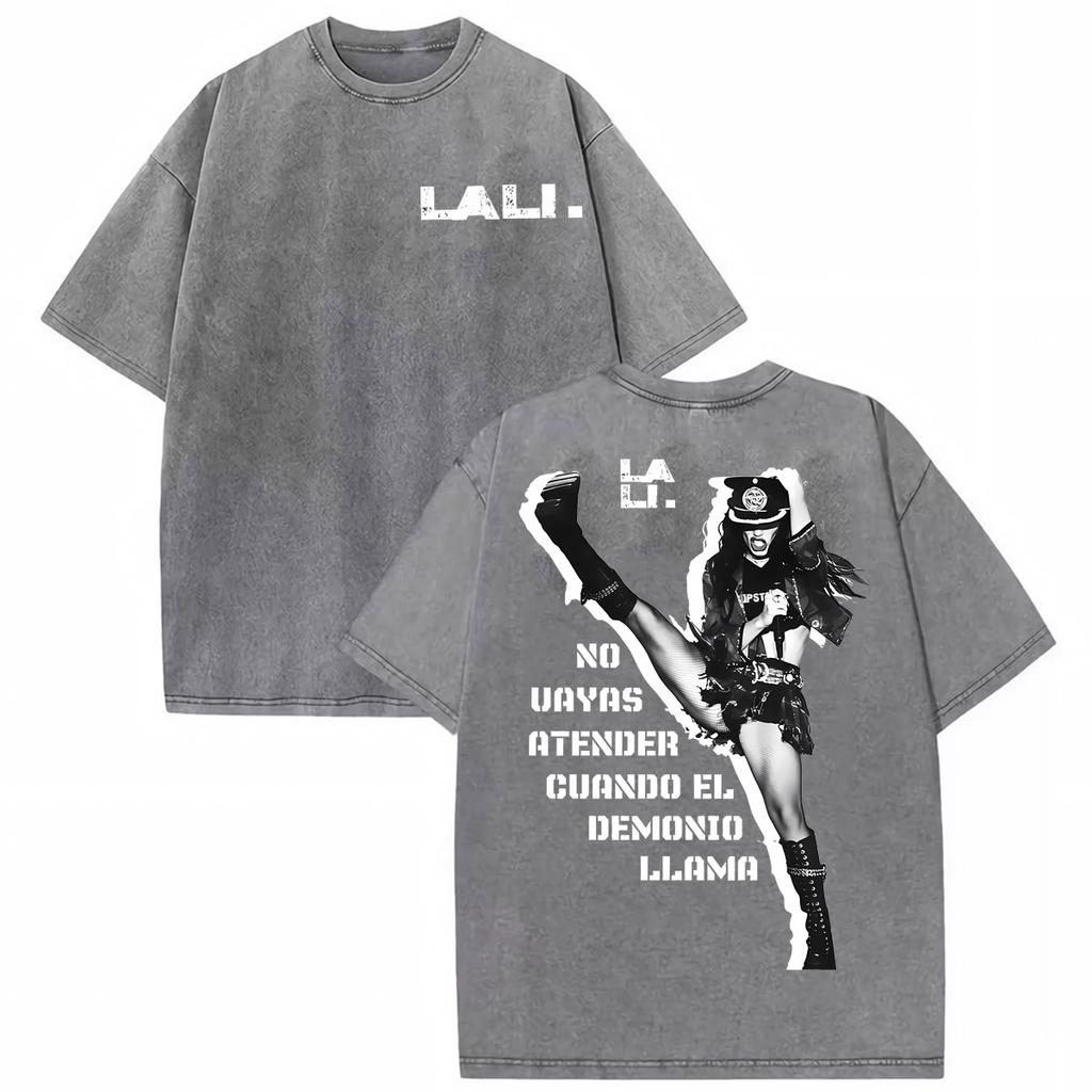 Singer Lali Esposito LA QUE LE GANA AL TIEMPO  Tour Tshirts Unisex Women Summer Hip Hop Vintage T Shirt Cotton Washed T Shirts