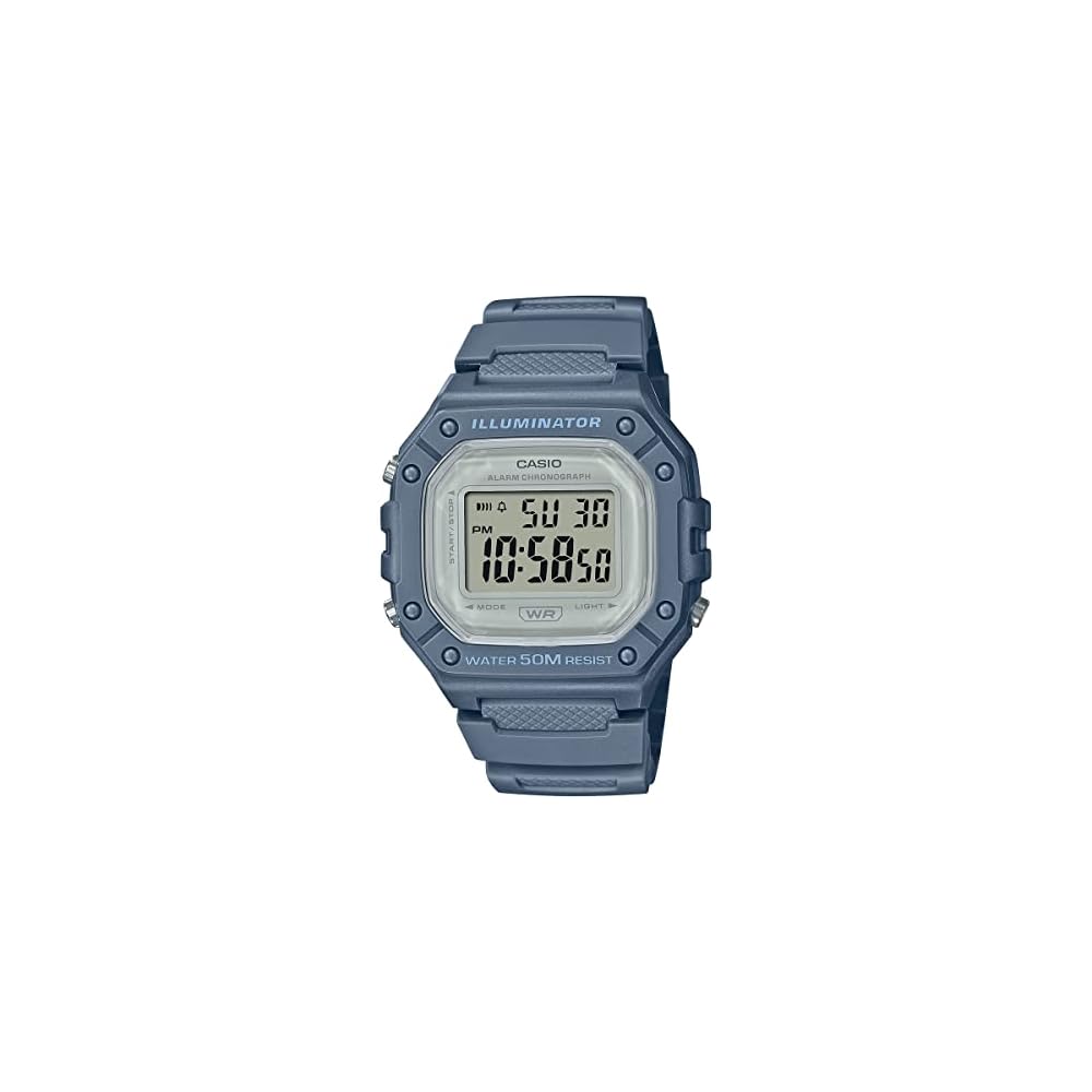 Casio Standard Digital Watch W-218HC-2AV Blue Gray Unisex Water Resistant Lightweight