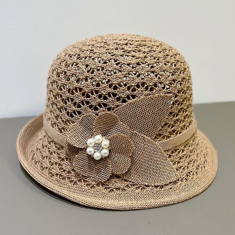 Spring and Summer New Elegant Top Hat, Fashionable and Versatile Woven Rolled Edge Sunshade Fisherman Hat