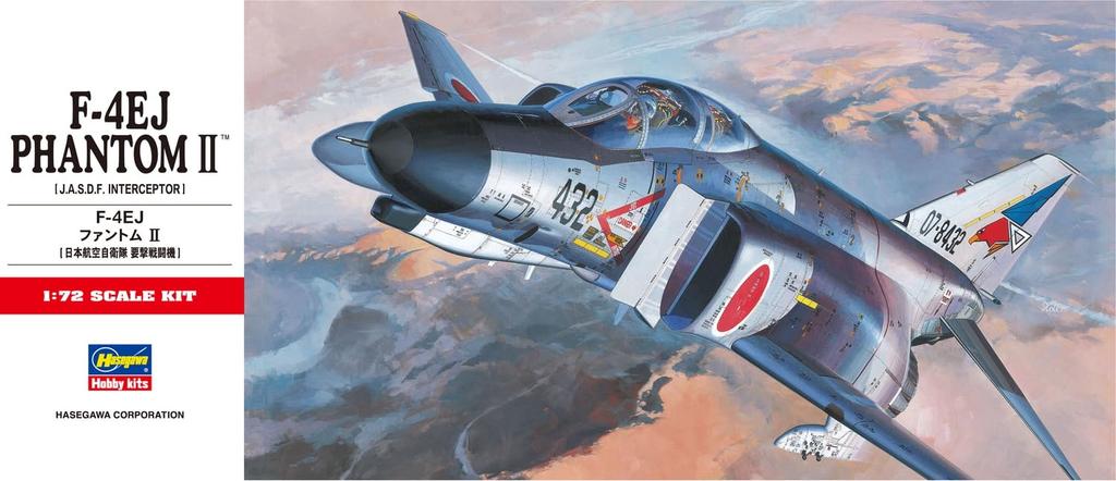 Hasegawa Japan Air Force Phantom II Interceptor Fighter Plastic Model Kit C1 1/72 Self-Defense F-4EJ