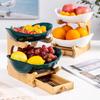 Nordic Ceramic 3-Tier Fruit & Snack Plate with Drawer