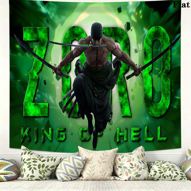 Roronoa Zoro Wall Tapestry Aesthetic Wall Hanging Printed Fabric Blanket Decorative Tapestries for Bedroom Living Room Home Decor