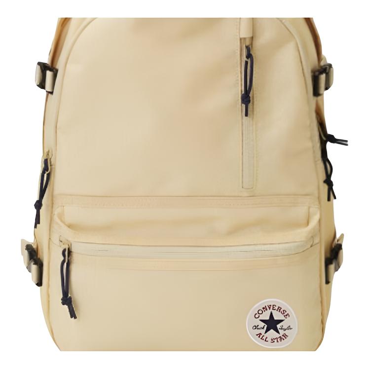 Converse Straight Edge Logo Einfach Vielseitig Mode Polyester Rucksack Großer Unisex-Rucksack Beige UA5797-X8I