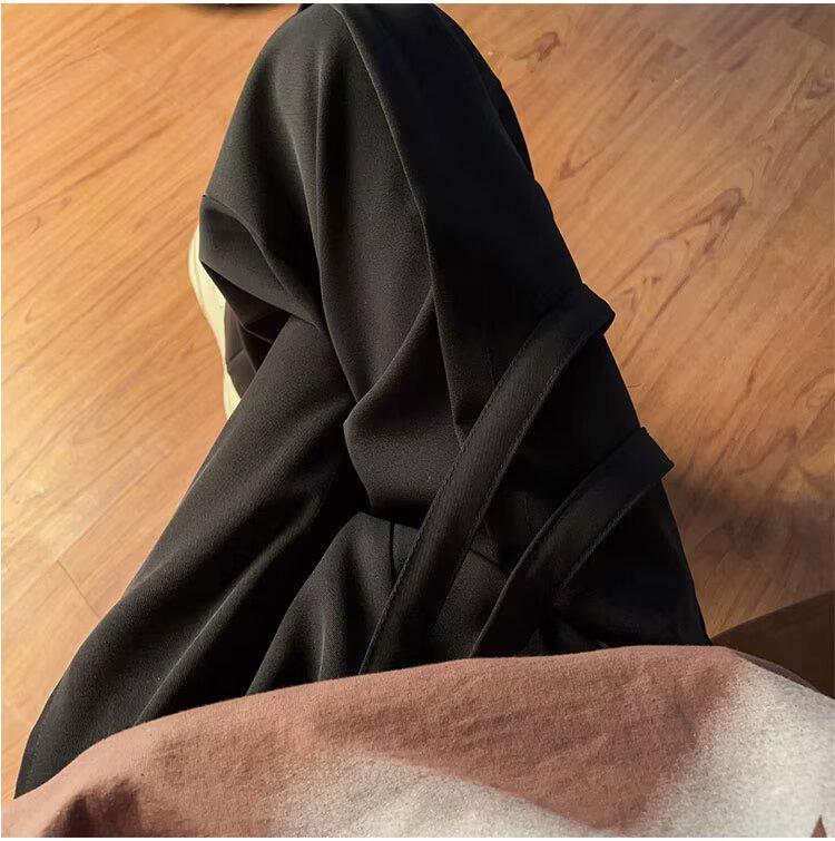 2025 Men's Autumn Trend: Solid Color Straight-Leg Casual Pants, Fashionable Wide-Leg Drape Design