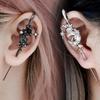 1 PC Goth Black White Star Moon Piercing Earrings for Women Gothic Dark Moon Cross Star Stud Earring Y2K Jewelry