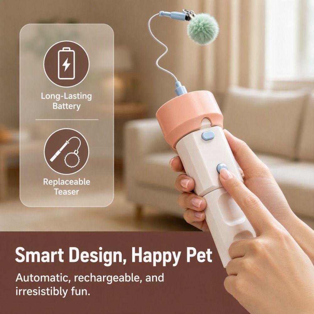 Long-Lasting Electric Cat Teaser USB Retractable Cat Teaser Launcher Toy Cat Exercise