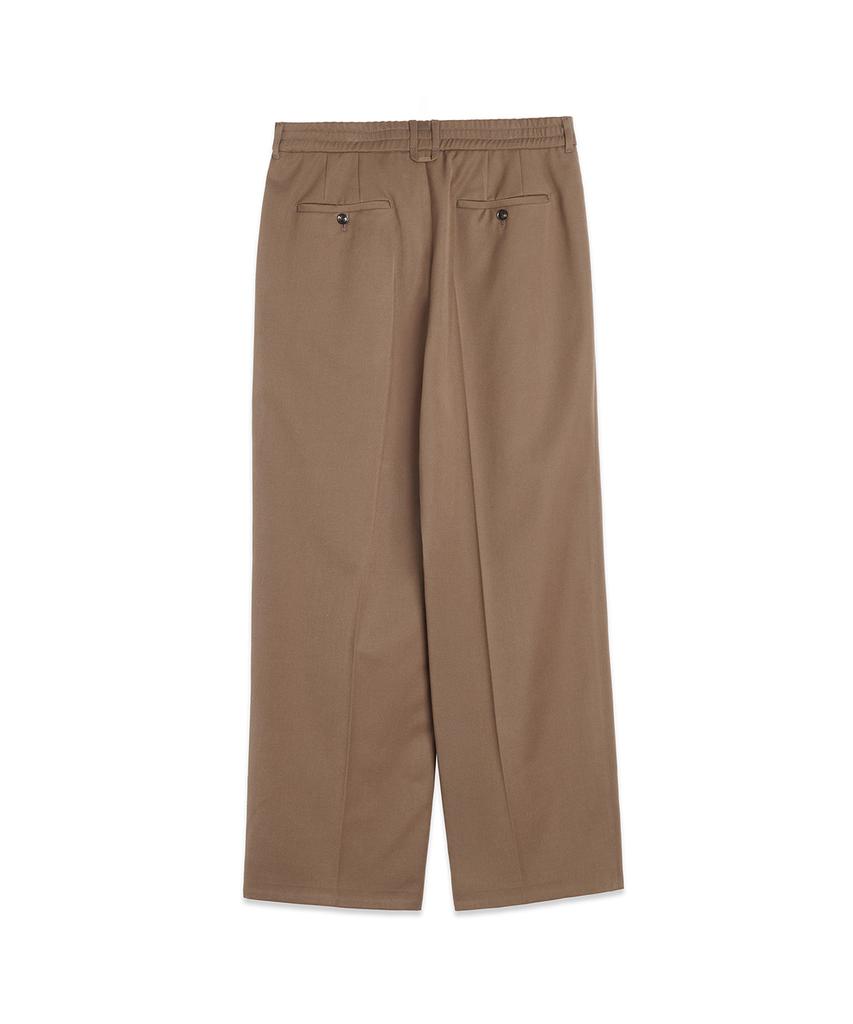 ZNO Beige Wool Single-Pleat Pants