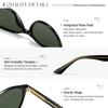Sunglasses UV Protection Boston Wellington Sunglasses Retro Round Stylish Soft Feel Driving Sea Travel Frame Green [SUNGAIT] Women's Men's (Black