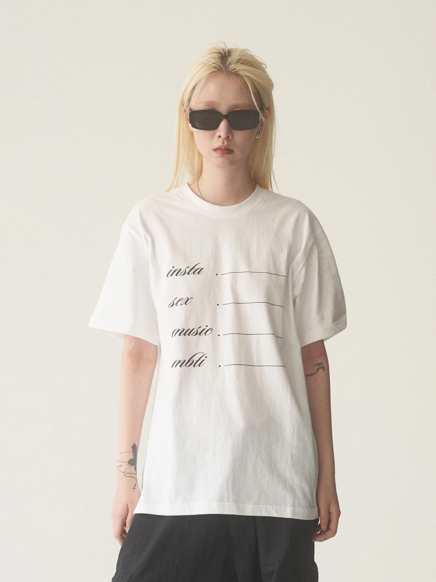 Ryu Young Mbti Sign T-Shirt, White 2