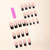 Detachable Black French Edge Rhinestone Butterfly Long Nail Tips